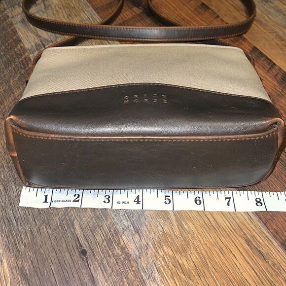 Crazy Horse |A Liz Claiborne Co.| Vintage Canvas & Leather 90’s Shoulder Bag - Picture 10 of 13